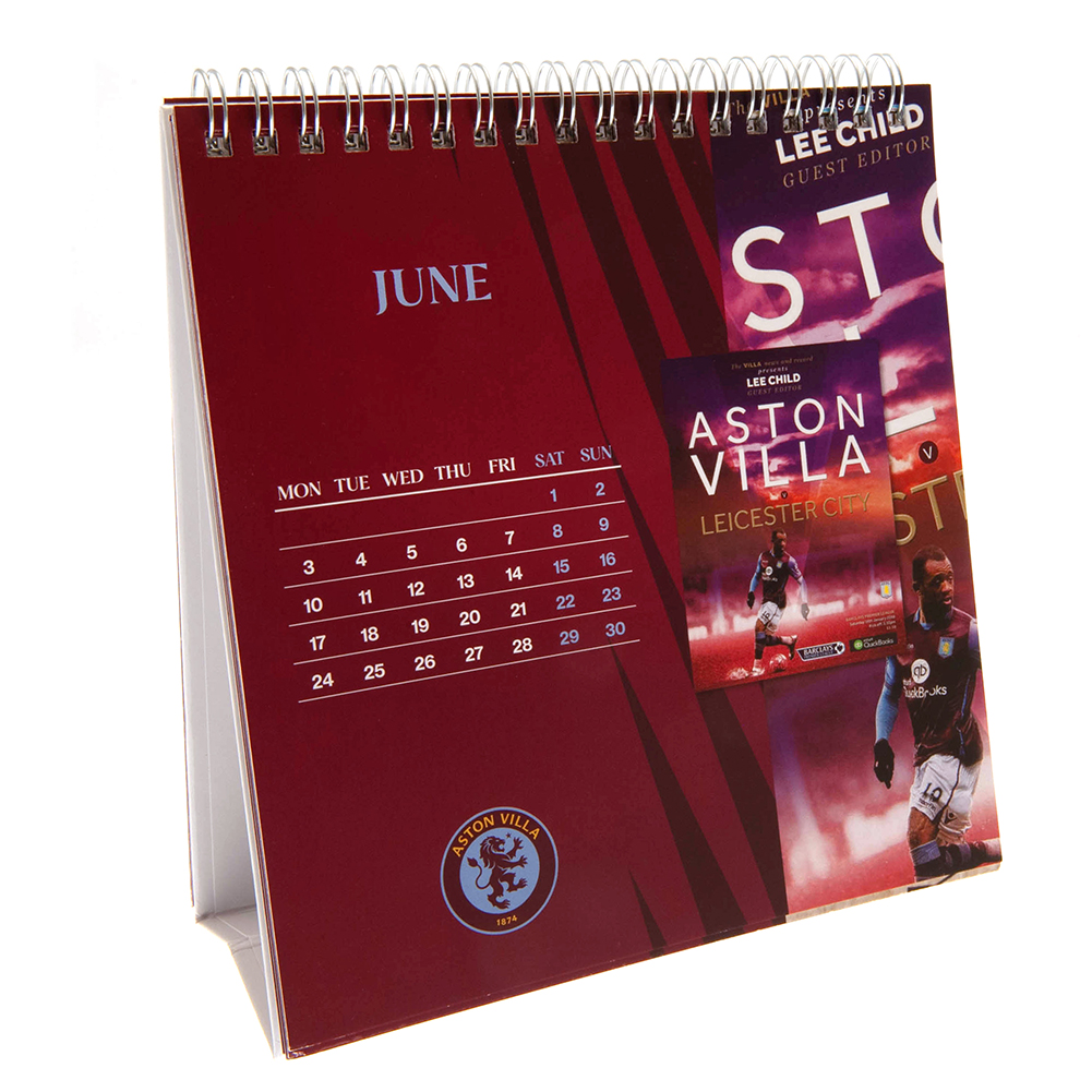 Aston Villa FC Desktop Calendar 2024 Select Sports Souvenirs