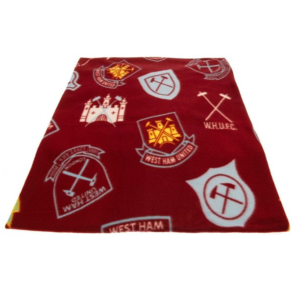 West Ham United FC Historic Crests Fleece Blanket - Image 2