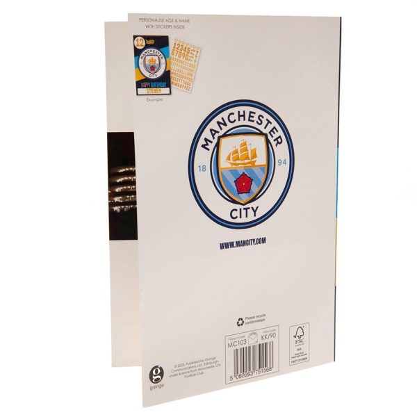 Manchester City FC Birthday Card With Stickers - Image 5