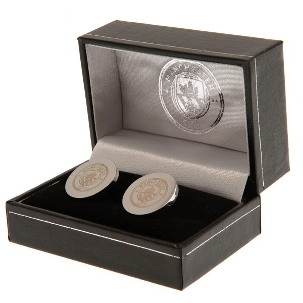 Manchester City FC Stainless Steel Round Cufflinks - Image 2