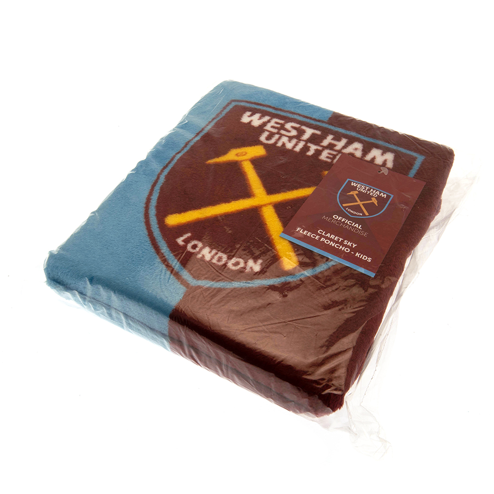 West Ham United FC Poncho Blanket Kids Select Sports Souvenirs
