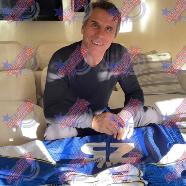 Chelsea FC 1998 Zola Signed Shirt (Framed) - Image 2