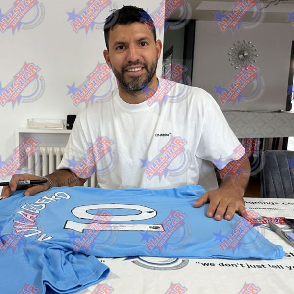 Manchester City FC Aguero Signed Shirt - Image 2