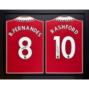 Manchester United FC Bruno Fernandes & Rashford Signed Shirts (D