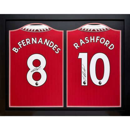 Manchester United FC Bruno Fernandes & Rashford Signed Shirts (D