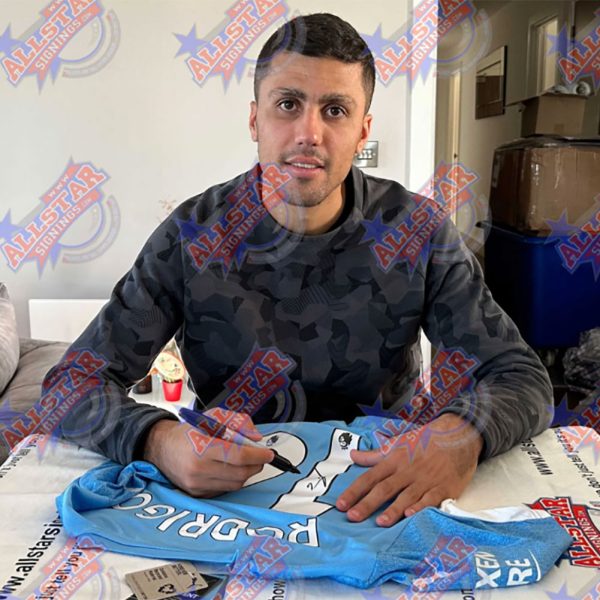 Manchester City FC Rodri & Gundogan Signed Shirts & Medal (Dual - Image 2