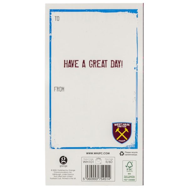 West Ham United FC Crest Birthday Card - Image 4