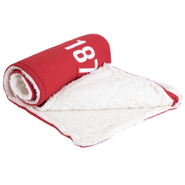 Manchester United FC Core Stripe Sherpa Fleece Blanket - Image 2