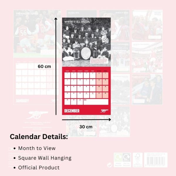 Arsenal FC Legends Square Calendar 2025 - Image 5