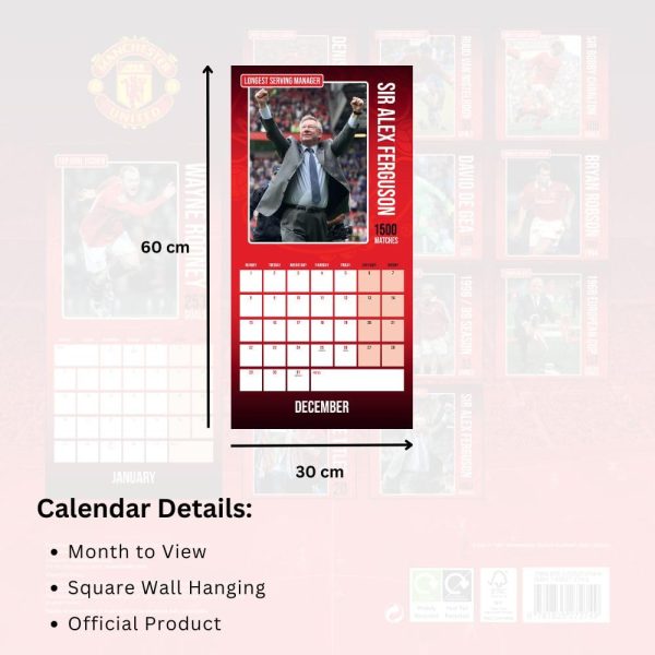 Manchester United FC Legends Square Calendar 2025 - Image 5