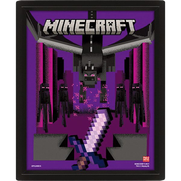 Minecraft Dragon Duel Framed 3D Picture - Image 2