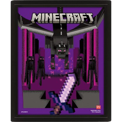 Minecraft Dragon Duel Framed 3D Picture - Image 3