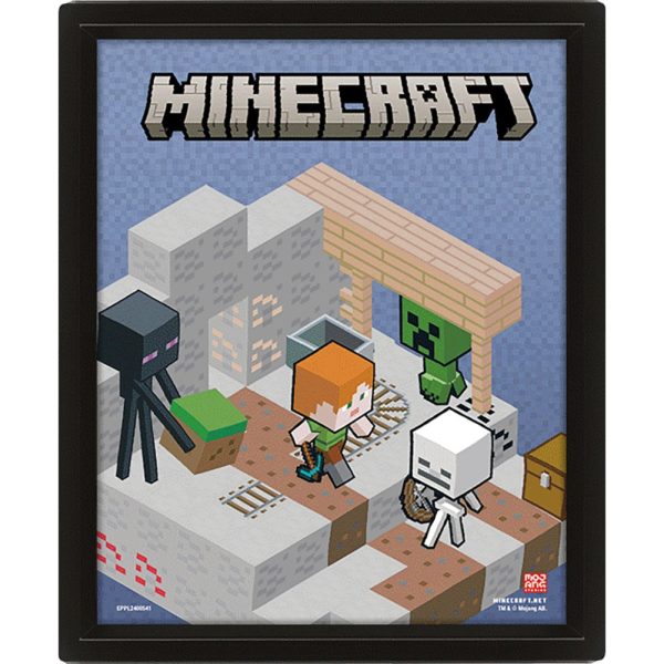 Minecraft Terrain Framed 3D Picture - Image 2