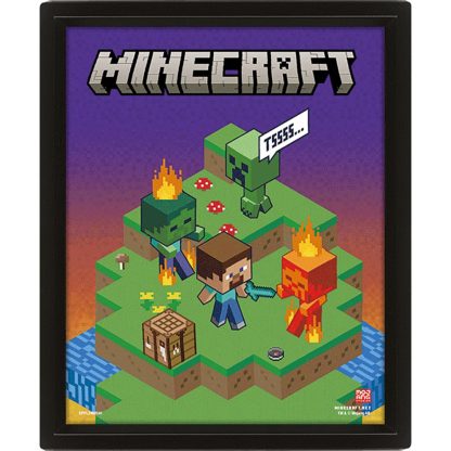 Minecraft Terrain Framed 3D Picture - Image 3
