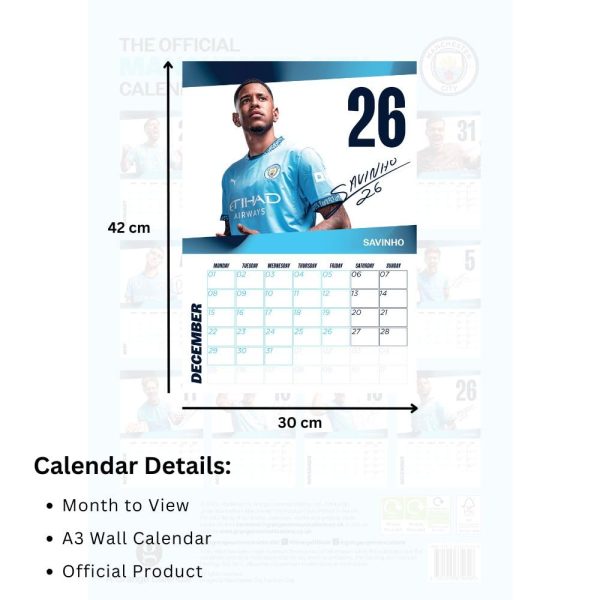Manchester City FC A3 Calendar 2025 - Image 5
