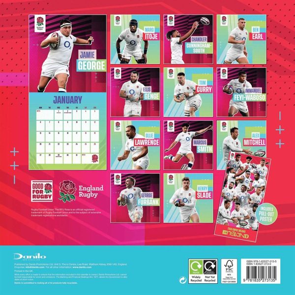 England RFU Square Calendar 2025 - Image 3