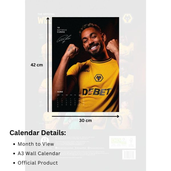Wolverhampton Wanderers FC A3 Calendar 2025 - Image 4