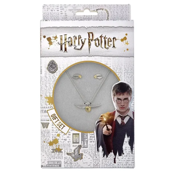 Harry Potter Silver Plated Necklace & Earrings Golden Snitch - Image 2