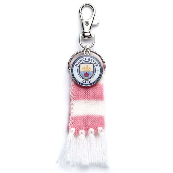 Manchester City FC Pink Bar Scarf Bag Charm - Image 2