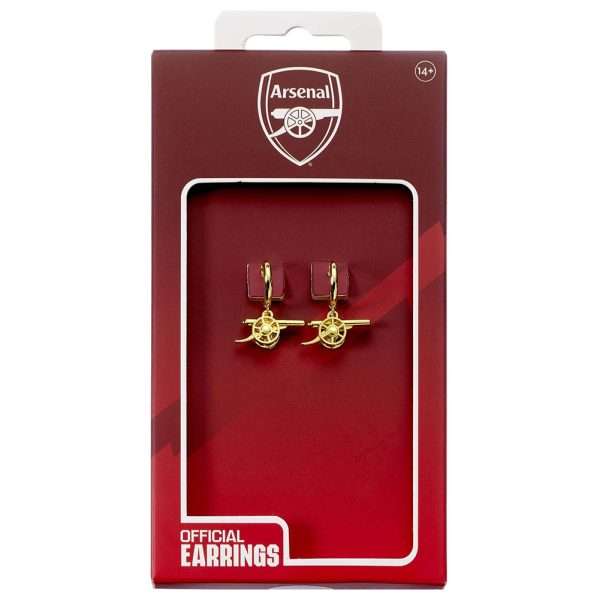 Arsenal FC Gold Finish Cannon Hoop Earrings - Image 2