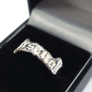 Arsenal FC Sterling Silver Text Ring - U