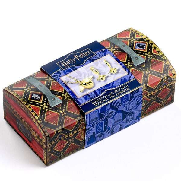 Harry Potter Golden Snitch Necklace & Earrings Gift Box - Image 3
