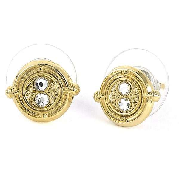 Harry Potter Gold Plated Time Turner Stud Earrings - Image 2