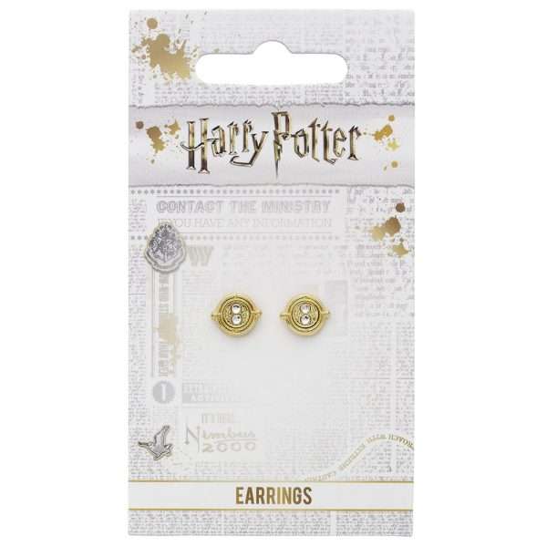 Harry Potter Gold Plated Time Turner Stud Earrings - Image 3