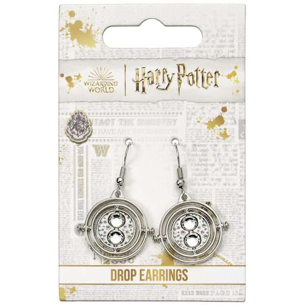 Harry Potter Silver Plated Time Turner Hook Earrings - Image 2