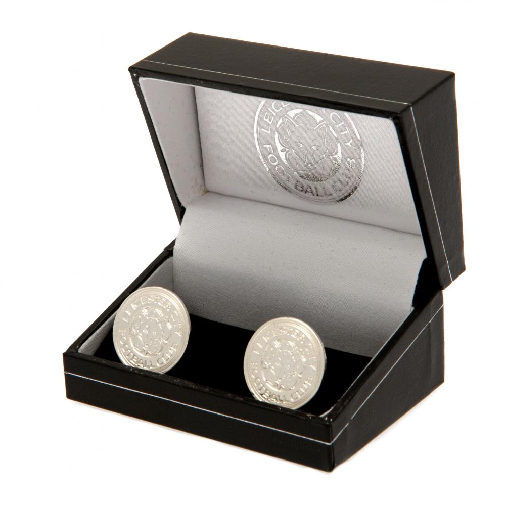 leicester city fc silver plated formed cufflinks