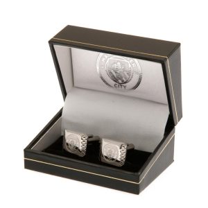 manchester city fc stainless steel patterned cufflinks
