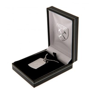 west ham united fc engraved dog tag & chain