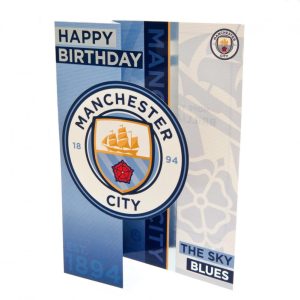 manchester city fc sky blues birthday card