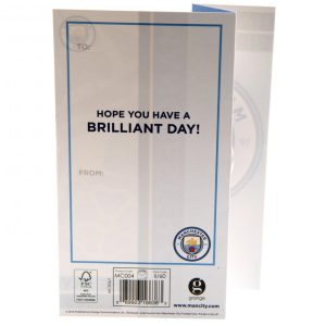 manchester city fc sky blues birthday card