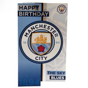 manchester city fc sky blues birthday card