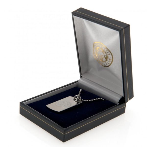 leicester city fc engraved dog tag & chain
