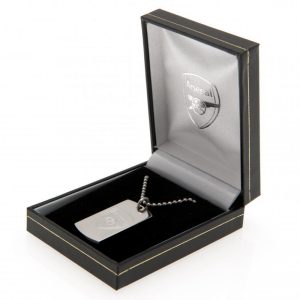 arsenal fc engraved dog tag & chain