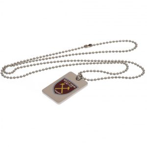 west ham united fc enamel crest dog tag & chain