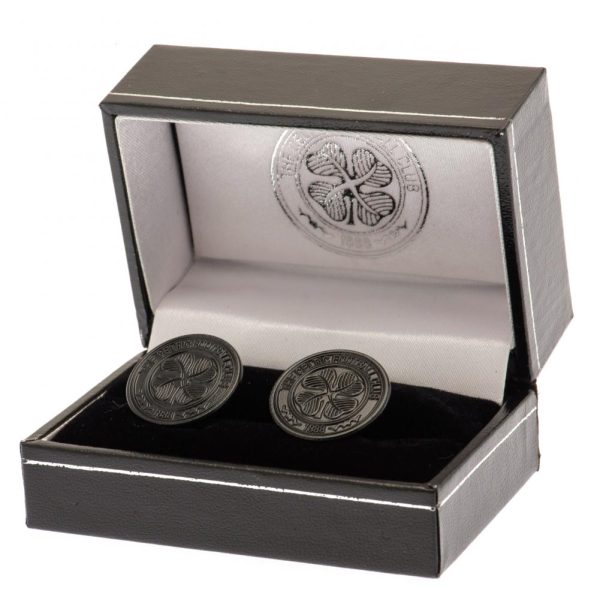 celtic fc black ip cufflinks