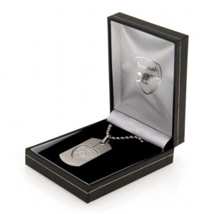 arsenal fc cut out crest dog tag & chain