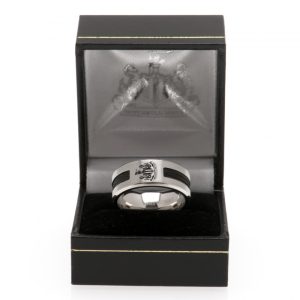 newcastle united fc black inlay ring small