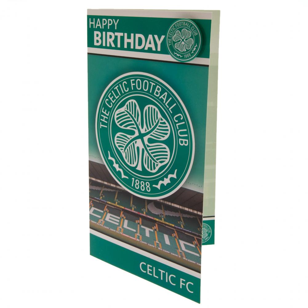 celtic fc birthday card & badge
