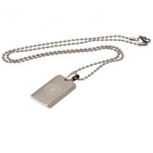 chelsea fc patterned dog tag & chain