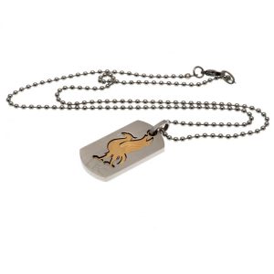 liverpool fc bi colour cut out dog tag & chain