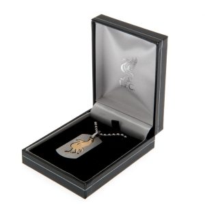 liverpool fc bi colour cut out dog tag & chain