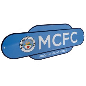 manchester city fc colour retro sign