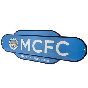 manchester city fc colour retro sign