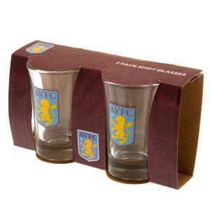 aston villa fc 2pk shot glass set