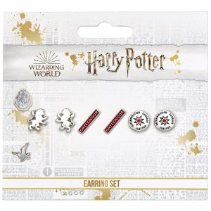 harry potter silver plated earring set gryffindor