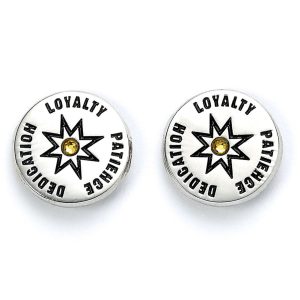harry potter silver plated earring set hufflepuff